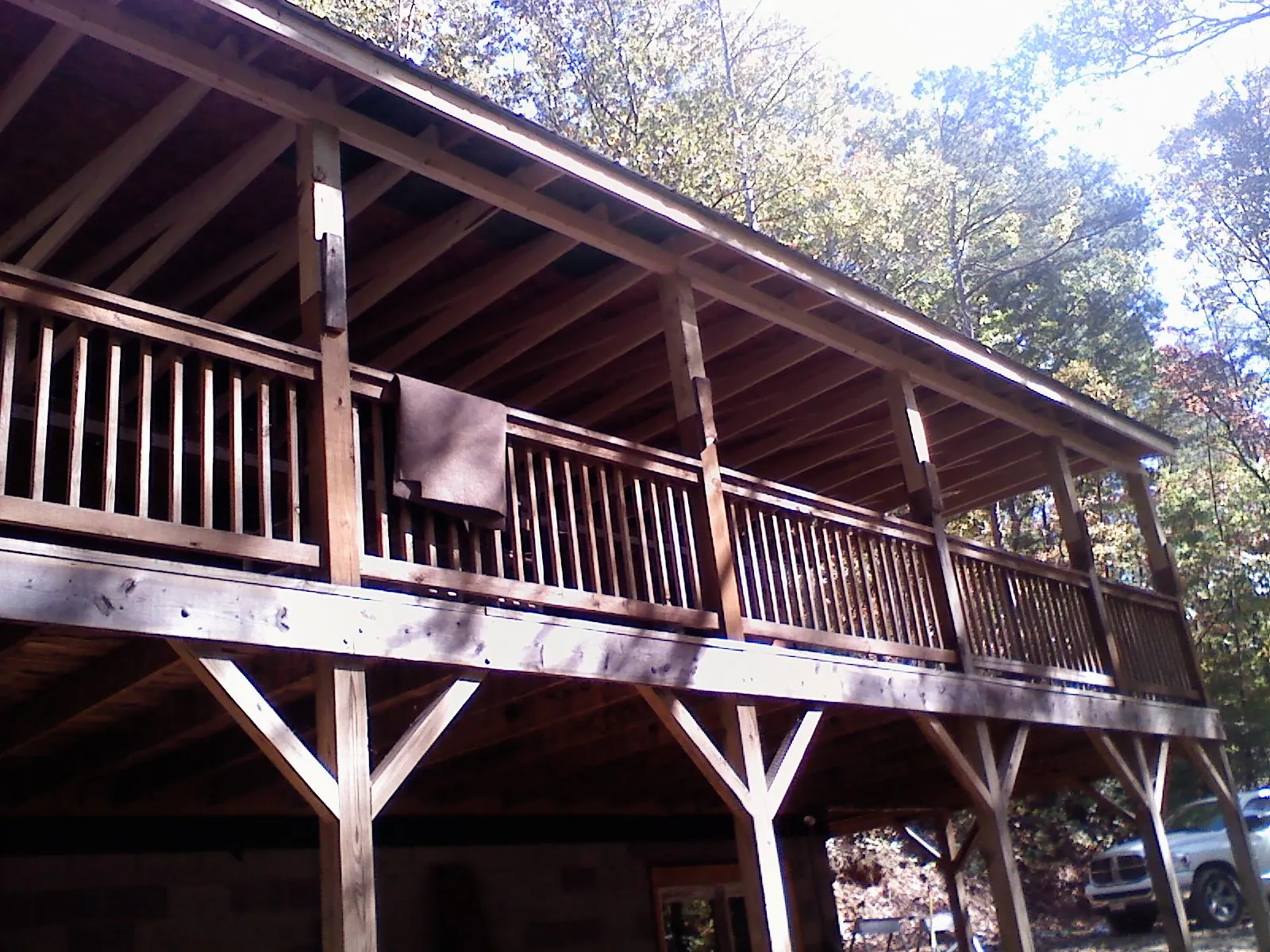 Timber framing under a new elevated porch and deck — Roof Leak Repair in Yoncalla by Roofing Brothers